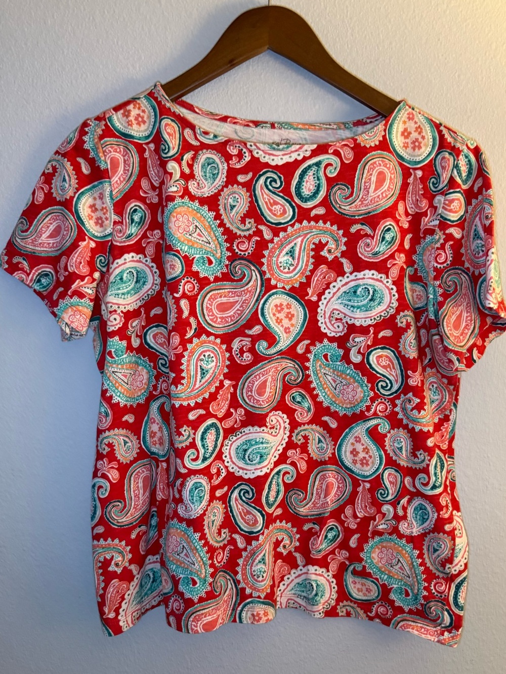 Coral Bay Red Paisley Short Sleeve Tee